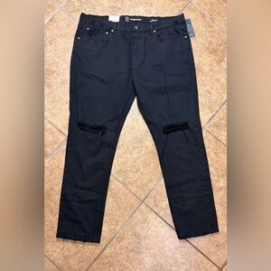 Original Use Black Slim Taper Distressed Jeans 40x32 Stretch NWT